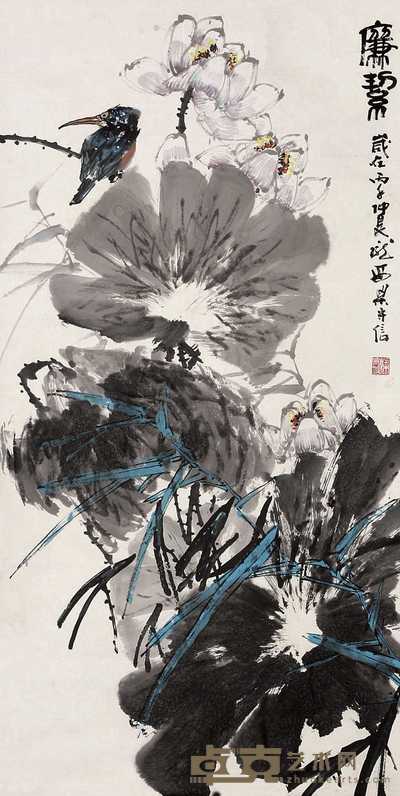 梁守信 花鸟 镜心 136×68cm